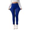 Winter Leggings High-Waisted Straight Leg Pants with Velvet Lining Solid Color Body Shaping Women Leggings