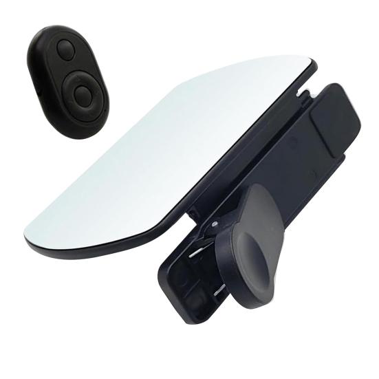 Phone Reflection Clip with Larger Mirror & Remote Adjustable Angle Mirror Effect Lens for Stunning Water Sky Shots Rear Camera Mirror Accessory