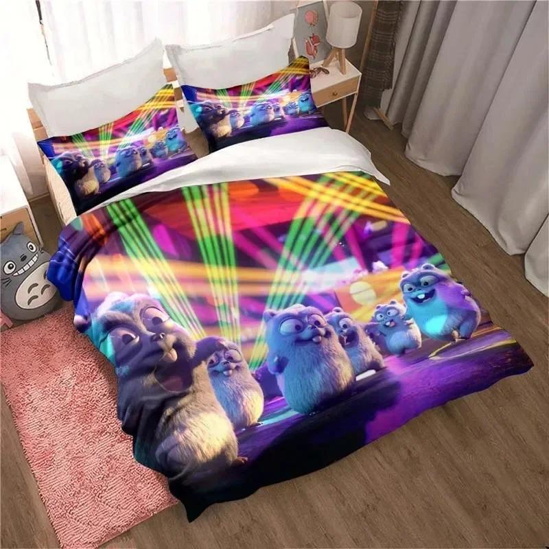 

Grizzy and The Lemmings Printed Bed Set Duvet Cover Pillowcase Bedding Set Bed Linen Sheet Quilt Cover Full Queen King Size 135x200cm