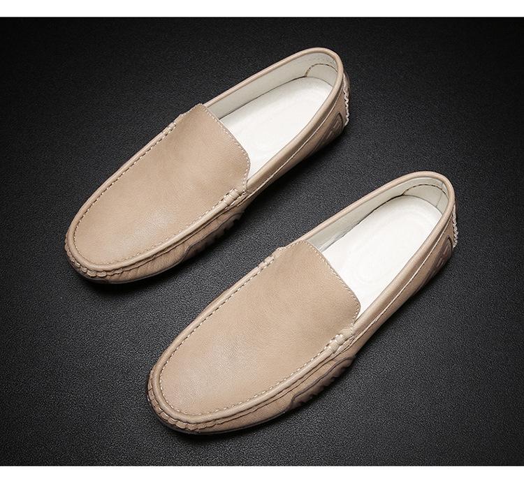 Men's Genuine Leather Slip-On Moccasins - Spring Casual Driving Shoes