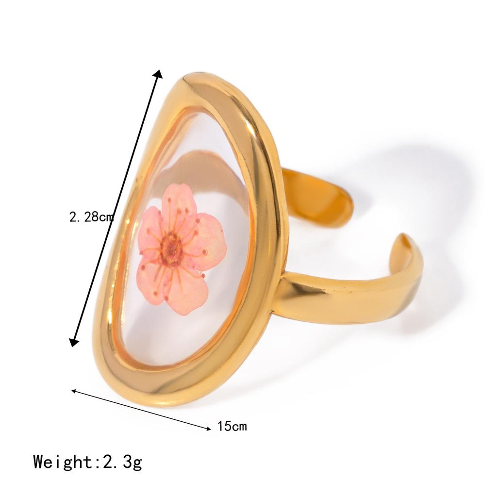 Yori Arrivals Eternal Flower Fashion Classic Open Ring 18K PVD Plated Clothing Accessories Waterproof Fashion Jewelry Gift