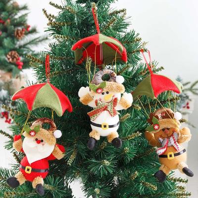 Christmas Tree New Year Xmas Parachute Pendant Santa Claus Christmas Decoration Hanging Ornament