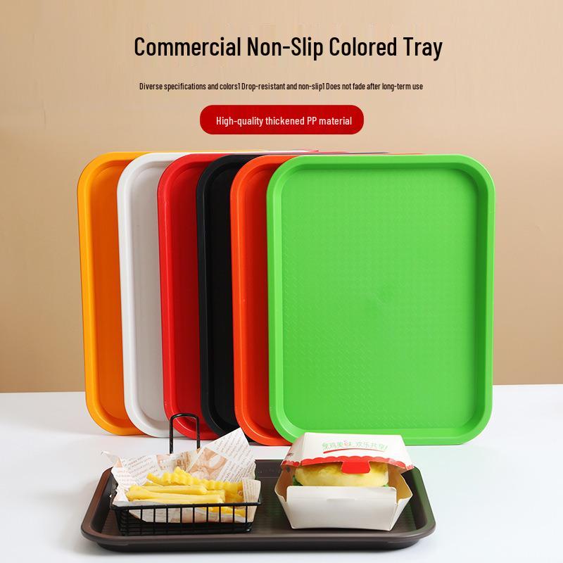 Non-Slip Rectangular Burger Tray for Restaurants