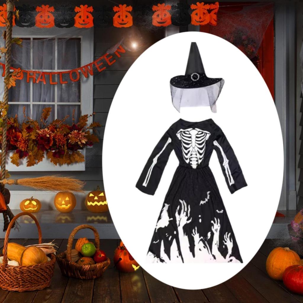 Halloween Skeleton Costume Dress Clothing for Photo Props Party