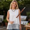 IMEEA Stainless Steel BBQ with Wooden Flat Long for and Outdoor with Storage Skewers, 10-Piece Set, 60cm, Handles, Design, Skewers, BBQ, Camping,