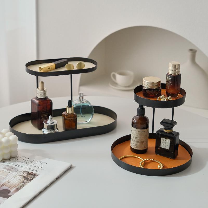 Cosmetics Storage Box Aroma Diffuser Tray: Key, Perfume, and Iron Rack for Dressing Table, Entrance, or Washstand