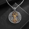 Retro Nordic Ethnic Tree of Life Pendant World Tree Necklace Pendant Men's Punk Trend Lucky Amulet Jewelry