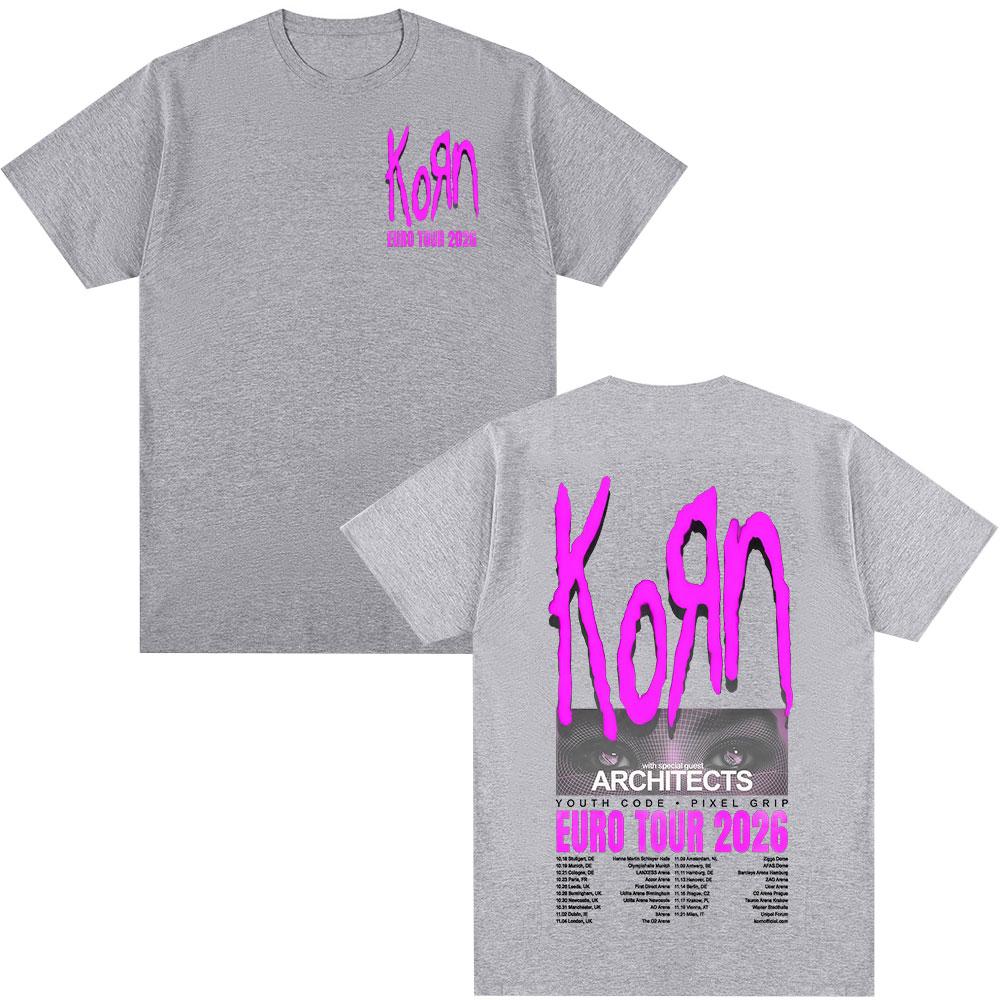 

Korn Tour 2026 Merch Tshirt Fan Gifts Metal Gothic Rock Band Top Unisex Women Clothing Cotton Oversized Y2K Short Sleeve Tshirt 4XL