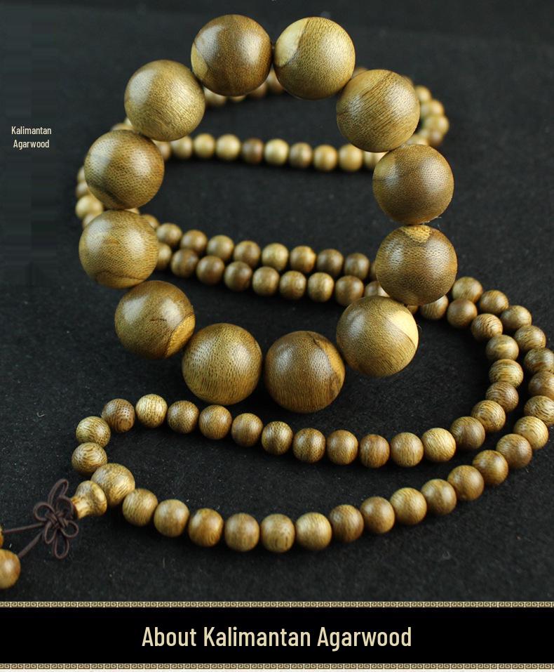 Indonesian Kalimantan Agarwood Prayer Beads Bracelet - 108 Beads - Unisex Jewelry