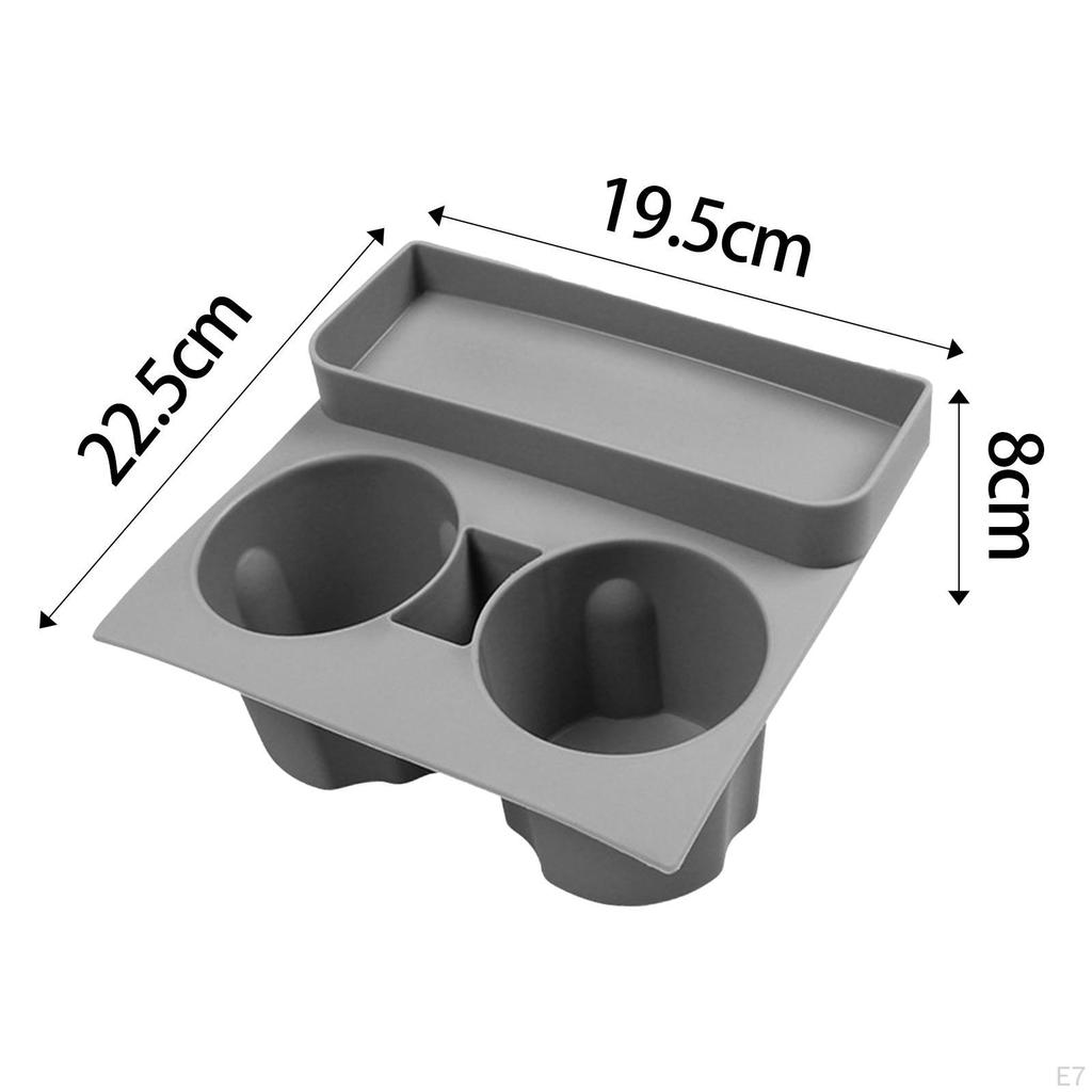 Konsol Mugghållare Insats Silikon Drycksorganisatör Behållare Stadig för Modell 3 Y Anti