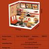 Robotime DIY Miniature House Kit Dollhouse Model Kit with LED Burger Shop And Leisurely Cheers Bar And Sweet Sips Tea