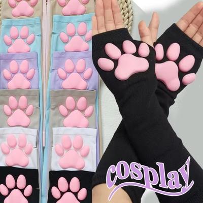 Quick-drying 3D Cat Claw Sunscreen Sleeves Ice Silk Hand Protector New Arm Sleeve  Cospaly
