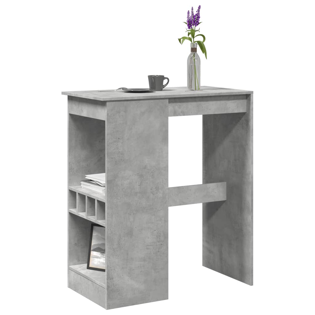 Vidaxl Stolik Barowy Z Przegródkami, Szarość Betonu, 90X47,5X103,5 Cm