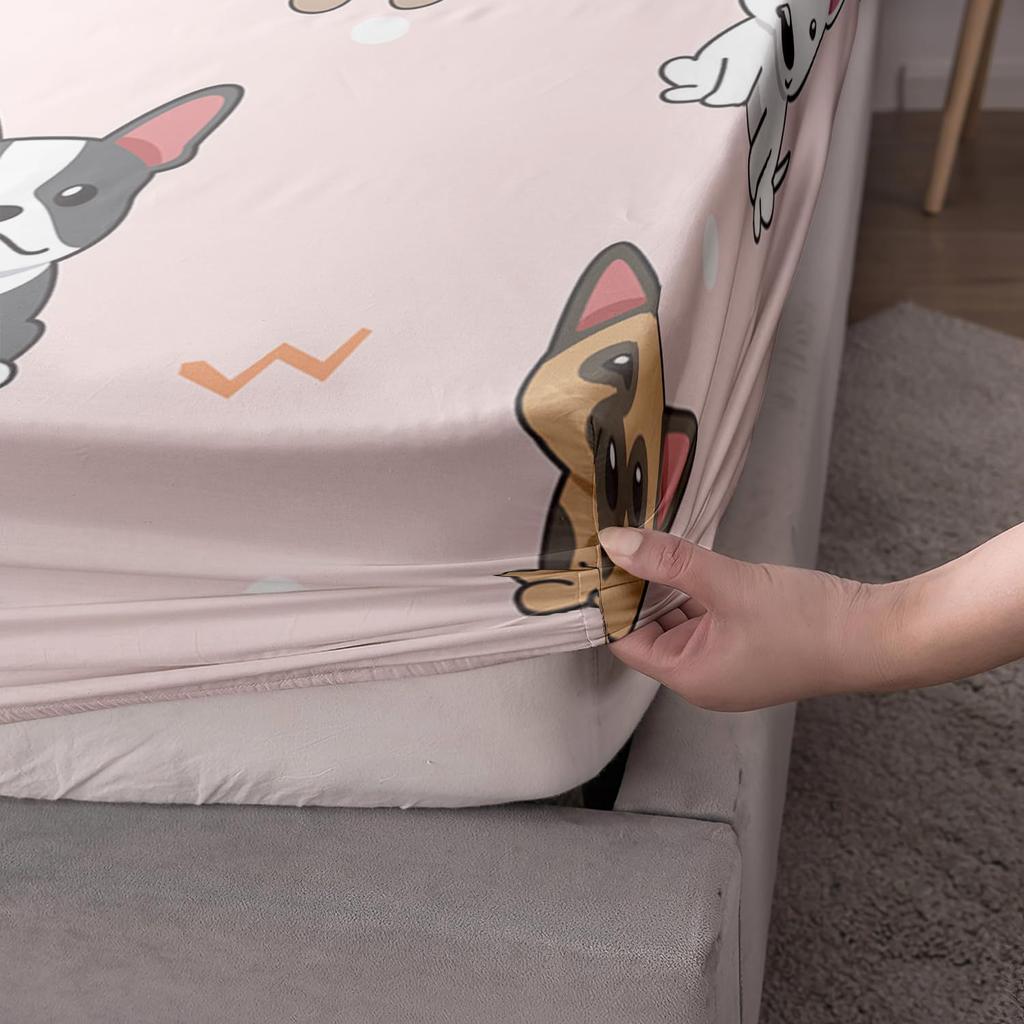 Dog Animal Pattern Bed Hat Three-Piece Digital Printing Bedding Bed Hat Three-Piece Set Children And Adults