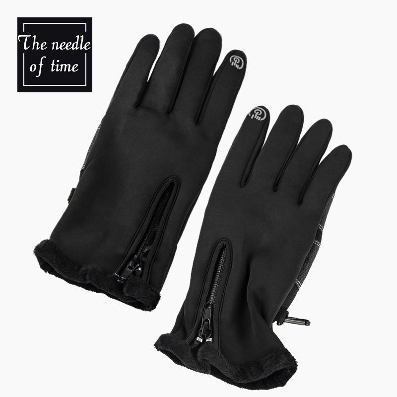 

Meier Winter men s and women s warm waterproof full-finger cycling gloves with anti-slip touchscreen compatibility M чёрный
