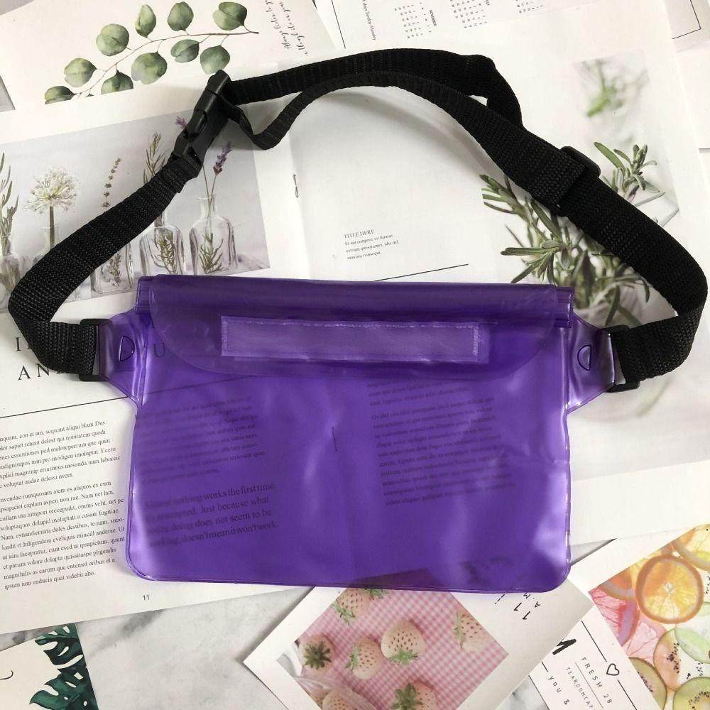 Transparent Waterproof Phone Bag Folding Swimming Storage Bag Waist Waterproof Bag  Outdoor Sports