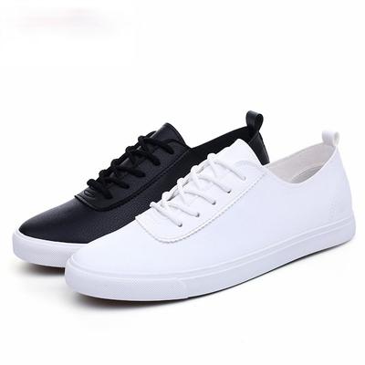 Men Vulcanized Shoes Summer PU Leather White Shoes 2024 Lightweight Lace-up Rubber Outsole Sneakers Couple Zapatos De Hombre
