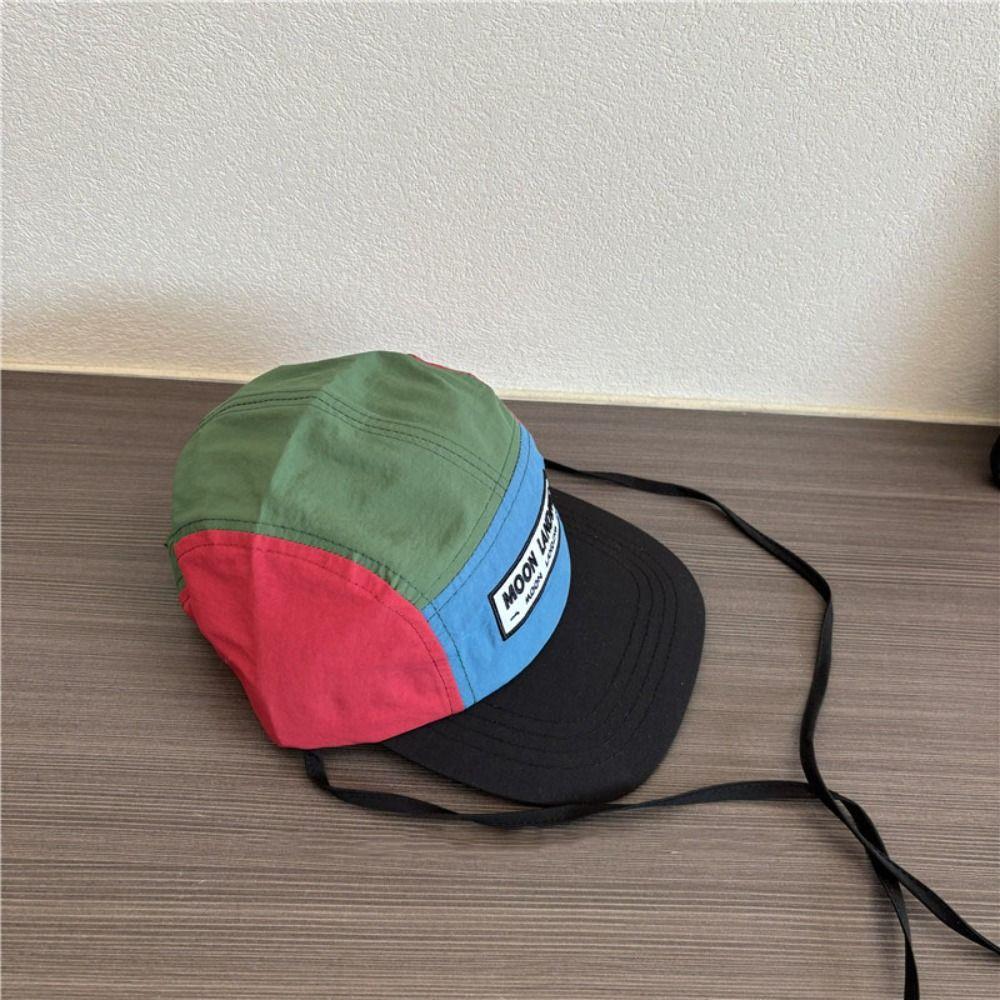 Retro Contrasting Color Baseball Cap Flat-brimmed Peaked Cap American Style Baseball Hat  Sports