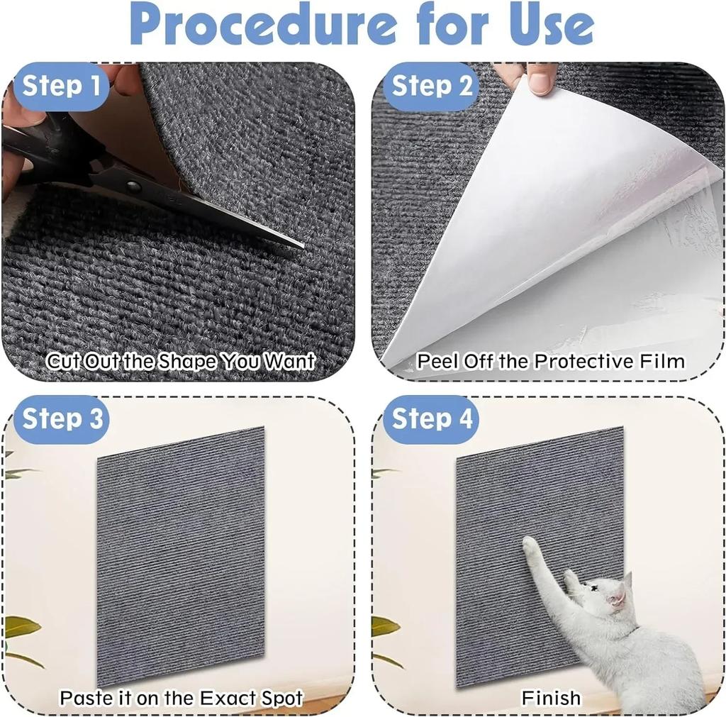 Cat Scratching Mat Cat Scratcher Sofa Tape Scratching Post Self-adhesive Carpet Cat Scratch Furniture Protector Cat Accessories