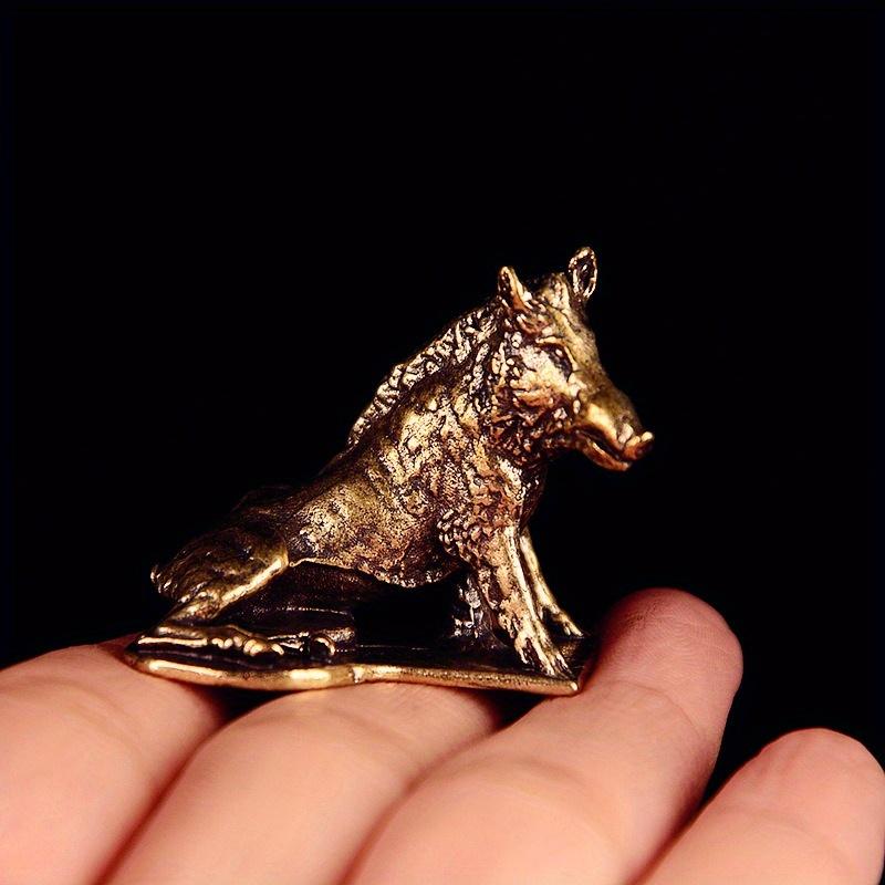 Brass Wild Boar Figurine Pig Model Craft Living Room Office Home Creative Decoration Desktop Ornament