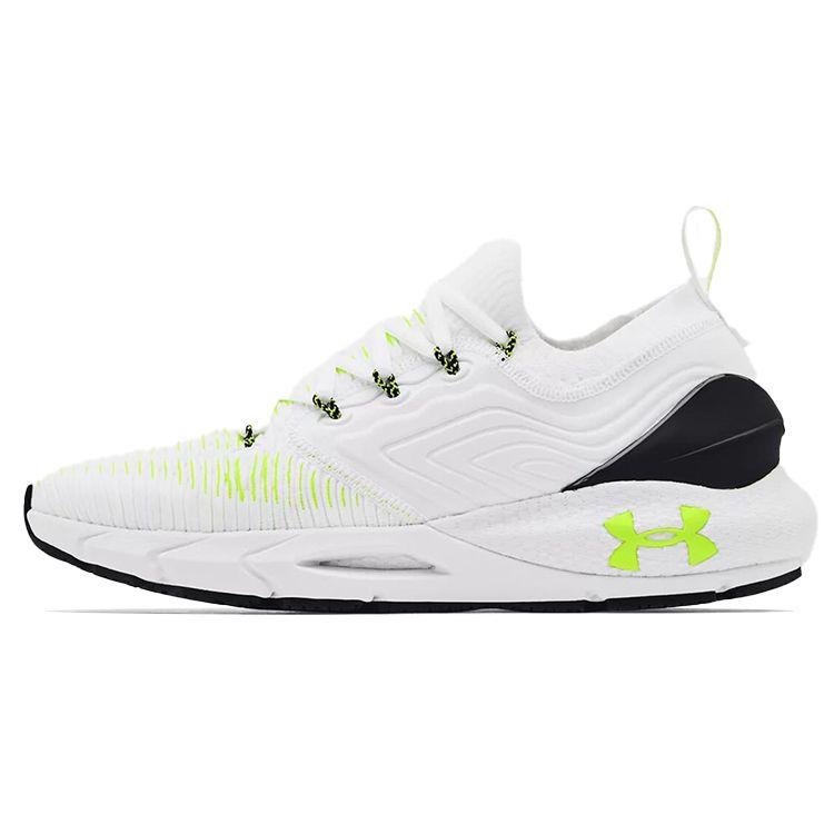Under Armour HOVR Phantom 2 Comfortable Thick Sole Sports Fabric Synthetic Leather Low Top Casual Running Shoes Men Sneaker White Black 3024154-104