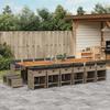 VidaXL 17-piece Garden Dining Set and Cushions Braided Resin 3277957