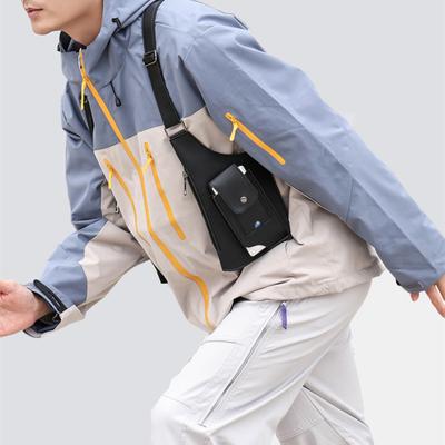 Antykradzieżowa torba na ramię Plecak bezpieczeństwa Smukły Crossbody Ukryty pod pachą Saszetka na klatkę piersiową z regulowanymi paskami Kompaktowy organizer podróżny