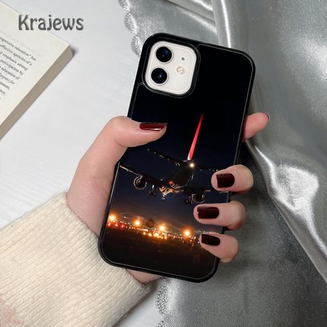 

Krajews airplane Travel Flying soft Phone Case Cover For iPhone 17 Air 16 15 14 plus 12 13 pro max coque Fundas iPhone 15pro max