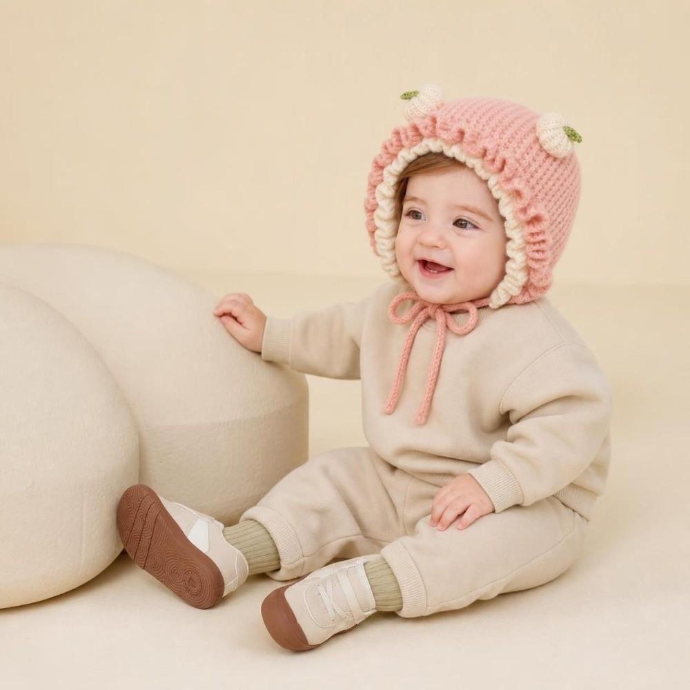 Thick Infant Winter Hat Warm Girls Knitted Hat Fashion Baby Hooded Hat