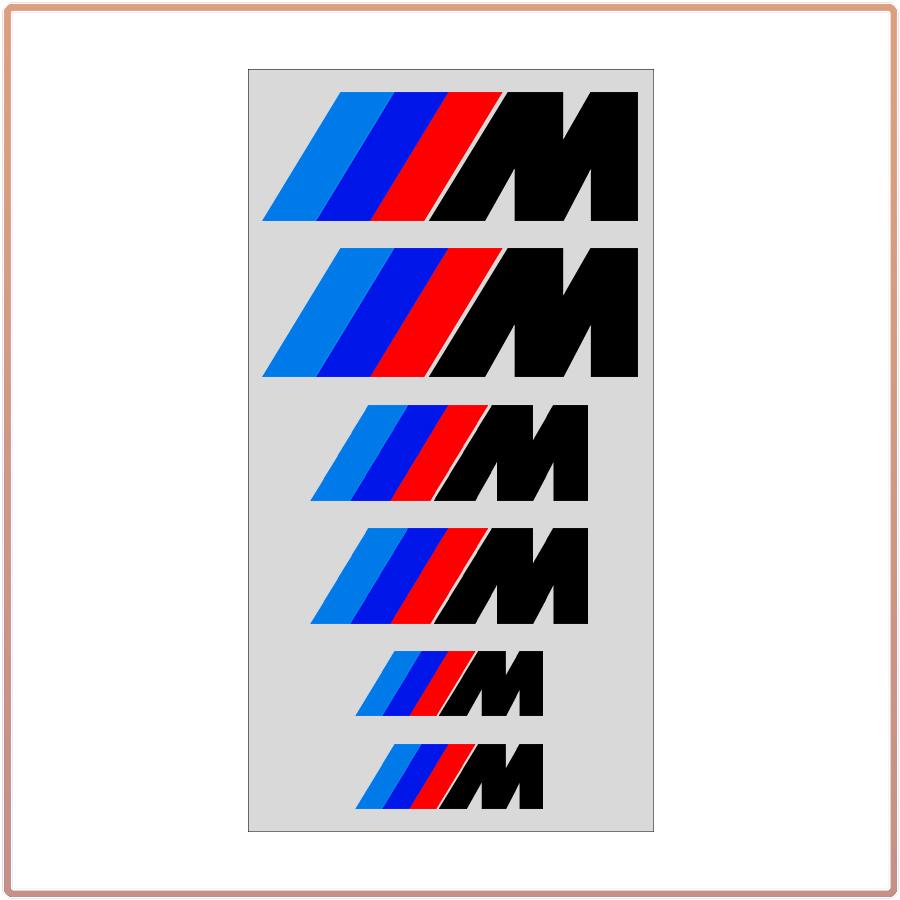 6 Stuks/Set Sportauto Remklauw 3D Stickers Wielnaaf Decoratie Accessoires of Bmw M3 M4 M5 M6 F20 F30 G20 F31 F34 F10 G30 F11 X3 F25 X4 I3 1 3 5 Serie