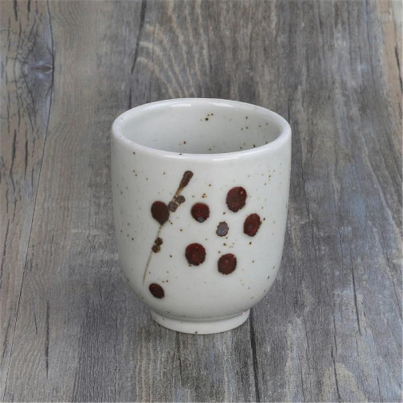 Japanese Tea Water Mug Handy Cup Hand-painted Ceramic Cherry Blossom Cups Creative Rough Ceramic Tea Cups  Coffee Cup