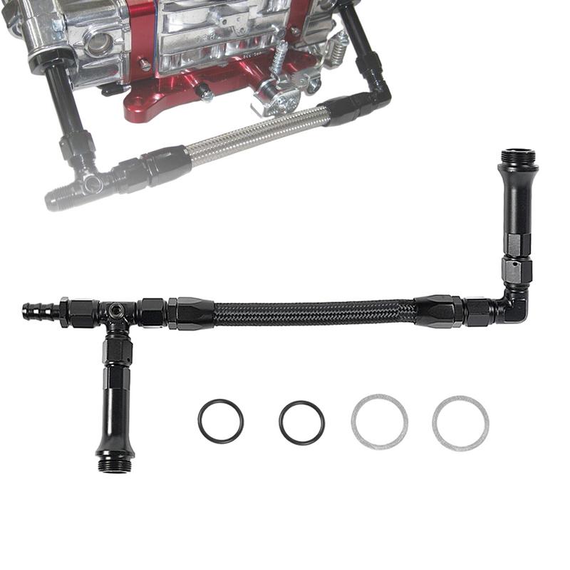 Carb Oil Feed Line An6 Feed Oil Line Aluminum Alloy Oil Line With Pressure Gauge 6 An Inlet Oil Line Kit
