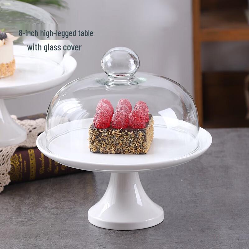 

High-Foot Glass Cake Stand with Dome