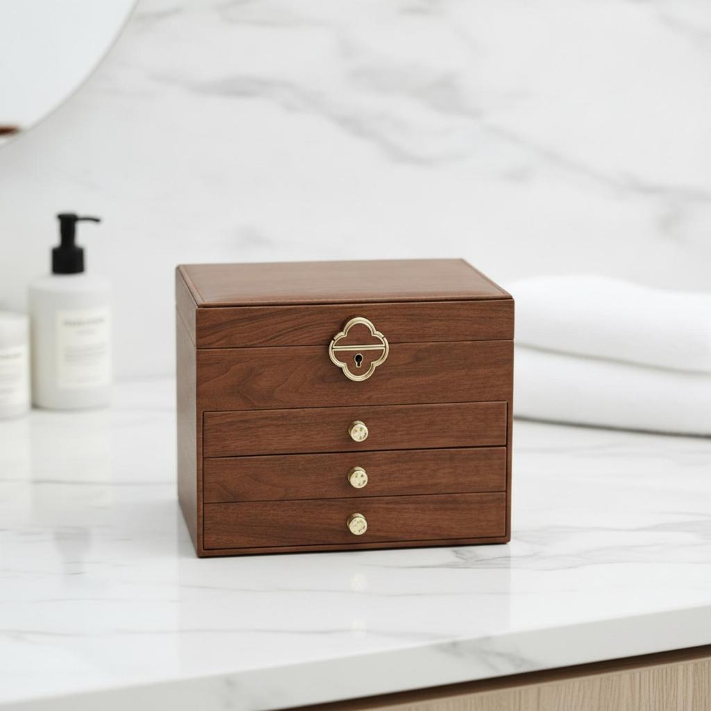 Jewelry Storage Box Hard Construction with Drawers Spacious