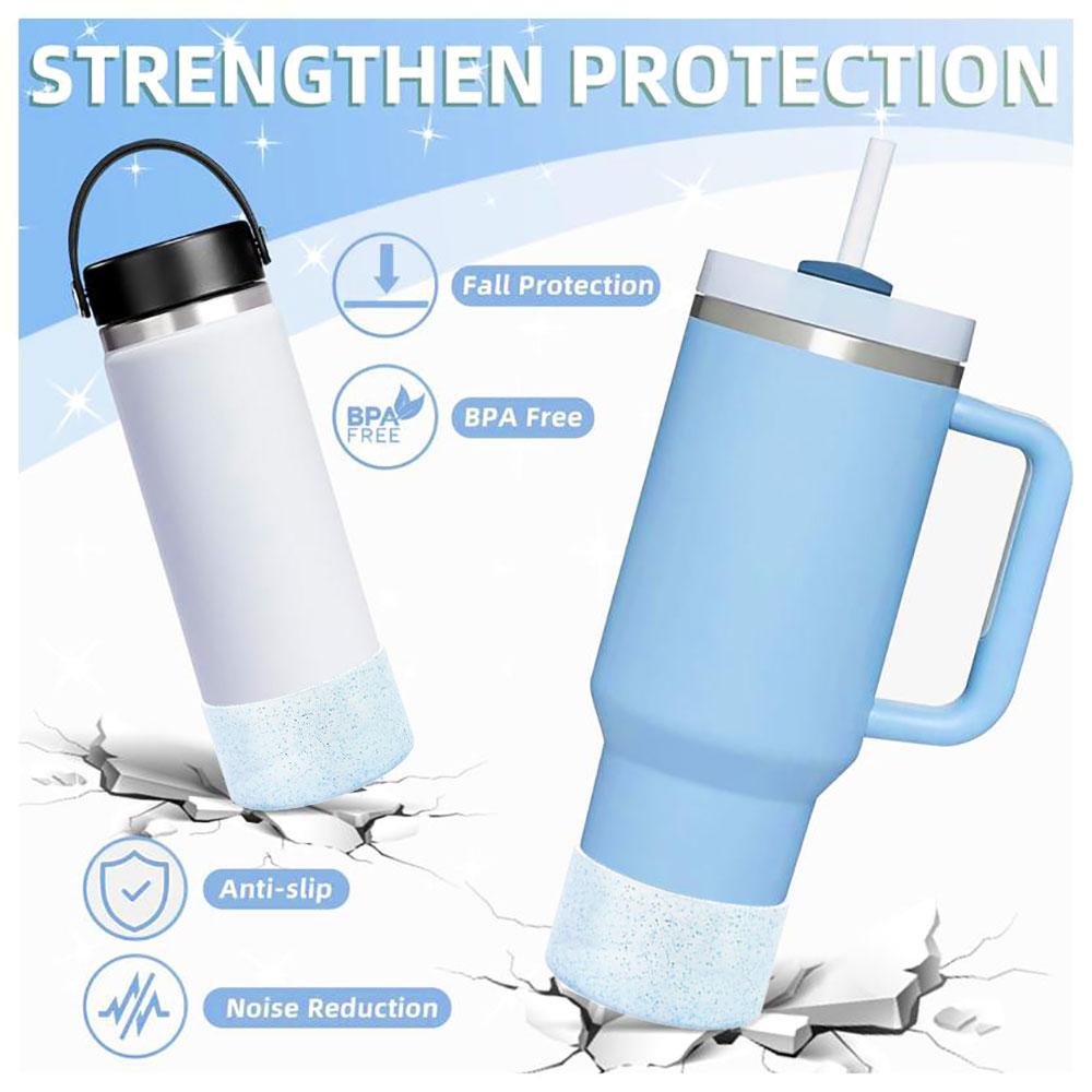 SW 7.5CM Glitter Silicone Cup Bottom Cover For Stanley 40oz/30oz Tumbler Anti-Slip Silicone Boot Sleeve 75MM Water Bottle Covers