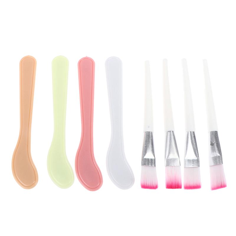 4Pcs Facial Brush Mask Bowl Spoon Set Mask Brush Bar Diy Beauty Tools Skin Care