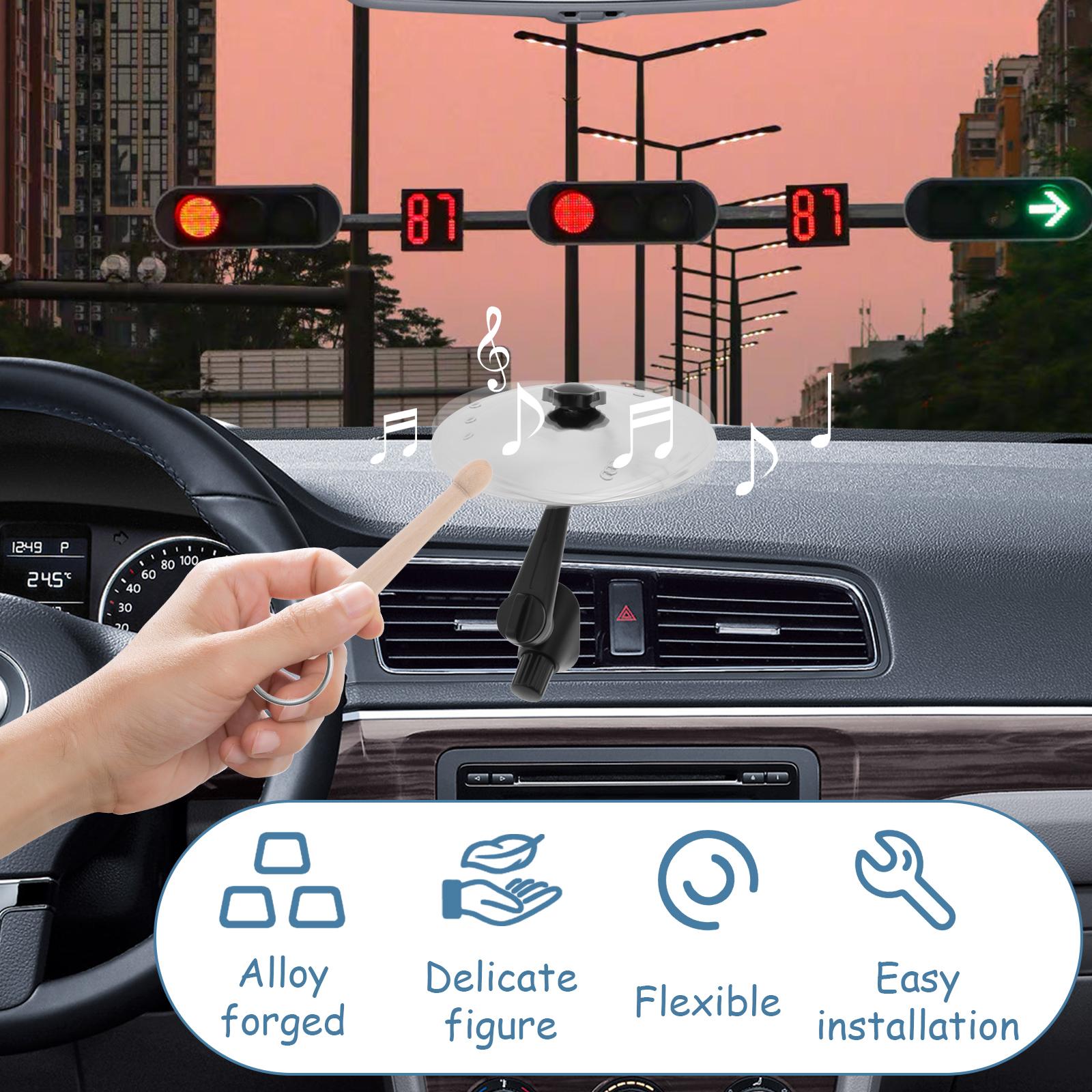 2 pcs fun car interior cymbal easy to install car anti-collision cymbal suitable for drivers drummers music enthusiasts