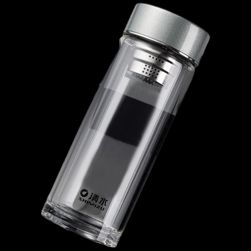 SHIMIZU Portable Heat-Resistant Glass Tea Infuser Bottle