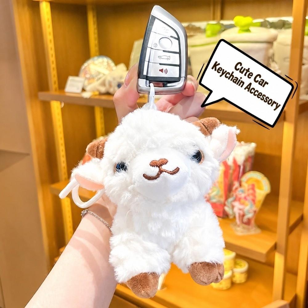 Soft Lamb Plush Keychain Cartoon Sheep Goat Bag Pendant Plush Stuffed Doll Keyring  Bag Charm