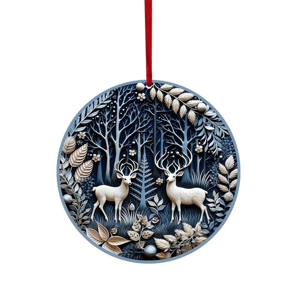 American Christmas Ornaments: Snowman, Elk, and Christmas Tree Decorations