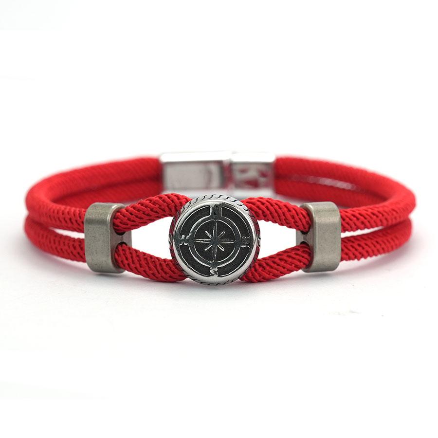 

Noter Vintage Compass Bracelet For Men Magnet Buckle Viking Wrap Braslet Grade A 4mm String Charm Braclet Perfect Gift For Him красный