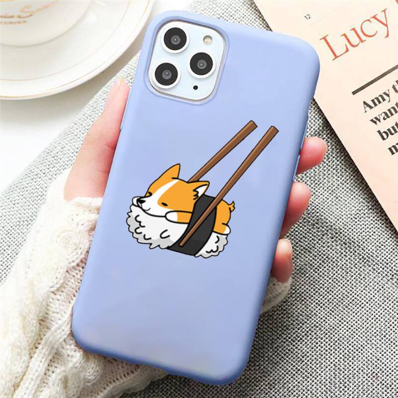 Cute Corgi Butt Animal Puppy Phone Case Candy Color Blue pro iPhone 11 12 13 pro XS MAX 8 7 6 6S Plus X 5S SE 2020 XR