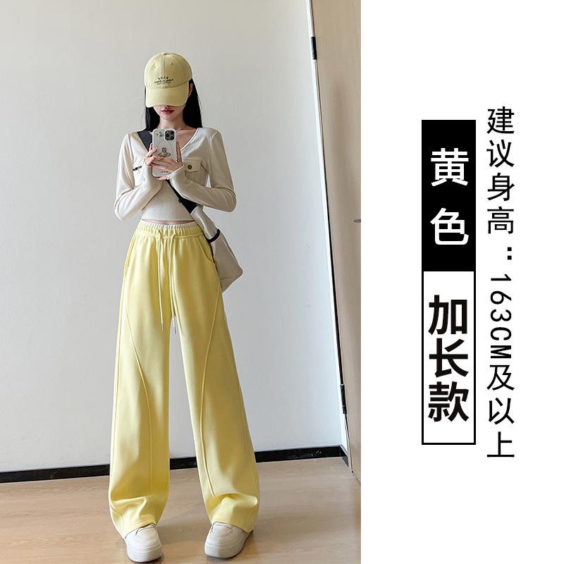 

Брюки-бананы с широкими штанинами женские весенние, осенние и зимние новые с высокой талией тонкие и драпирующиеся повседневные узкие прямые спортивные штаны XL (suitable for 125-72.5 kg)