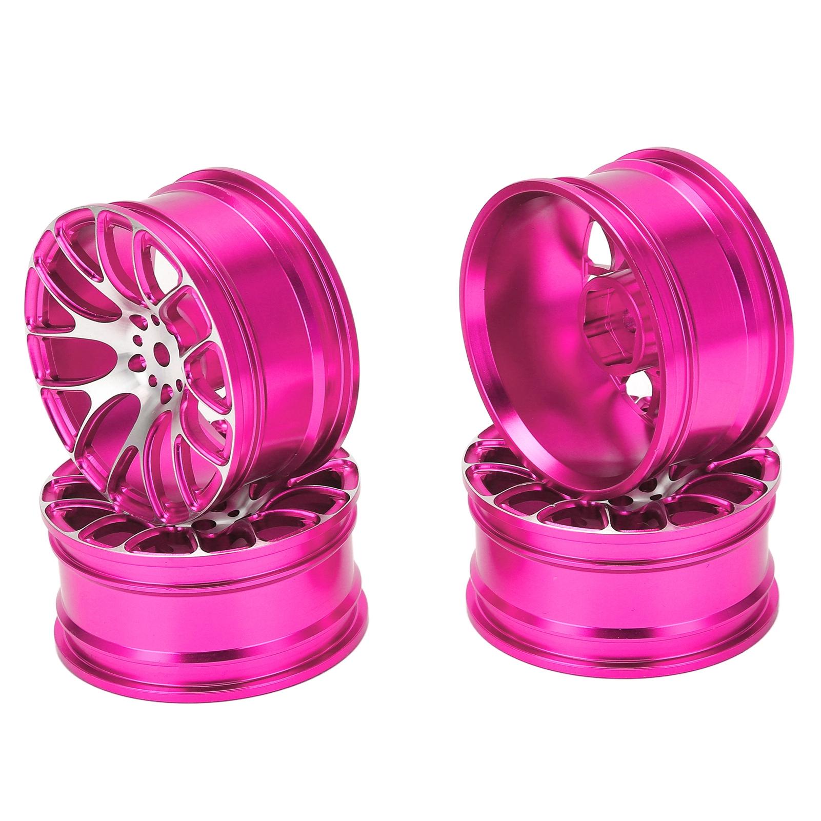 

4pcs RC Wheel Hub Aluminium Alloy Wheel Hub Rims 52mm for Tamiya TT‑01 1 10 RC Car рожевий