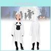 Bílý kostým Ducha pro děti s elegantními rukavicemi, ideální pro halloweenské oslavy