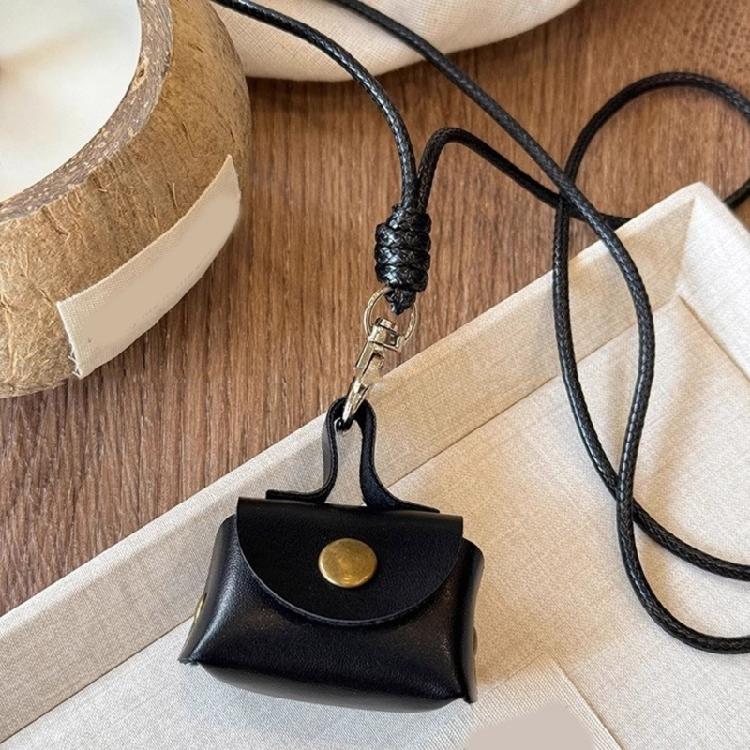 Sturdy Leather Neck Hanging Pouch Accessory for Earphone and Cash Storage Multipurpose Use for Travel and Shopping