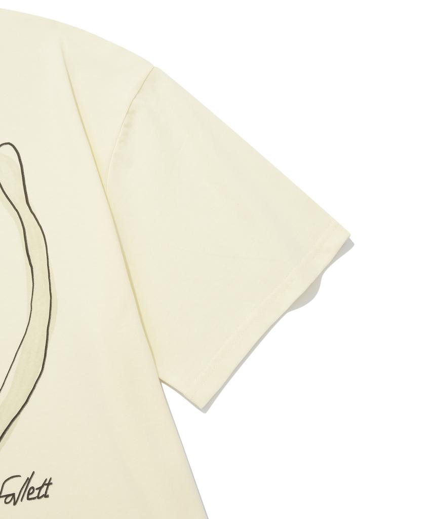 FALLETT Cubism Nero Short Sleeve T-Shirt Ivory