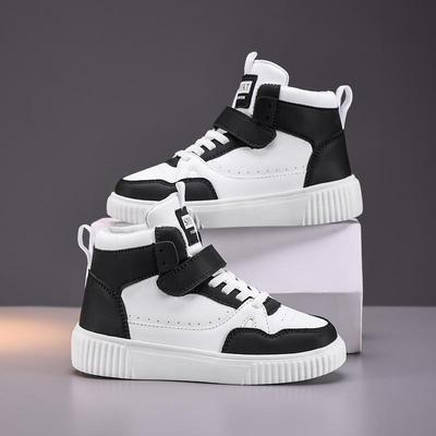 2025 Kids' High-Top Canvas Shoes - White Sneakers for Boys & Girls, Spring/Autumn Casual & Sports Wear