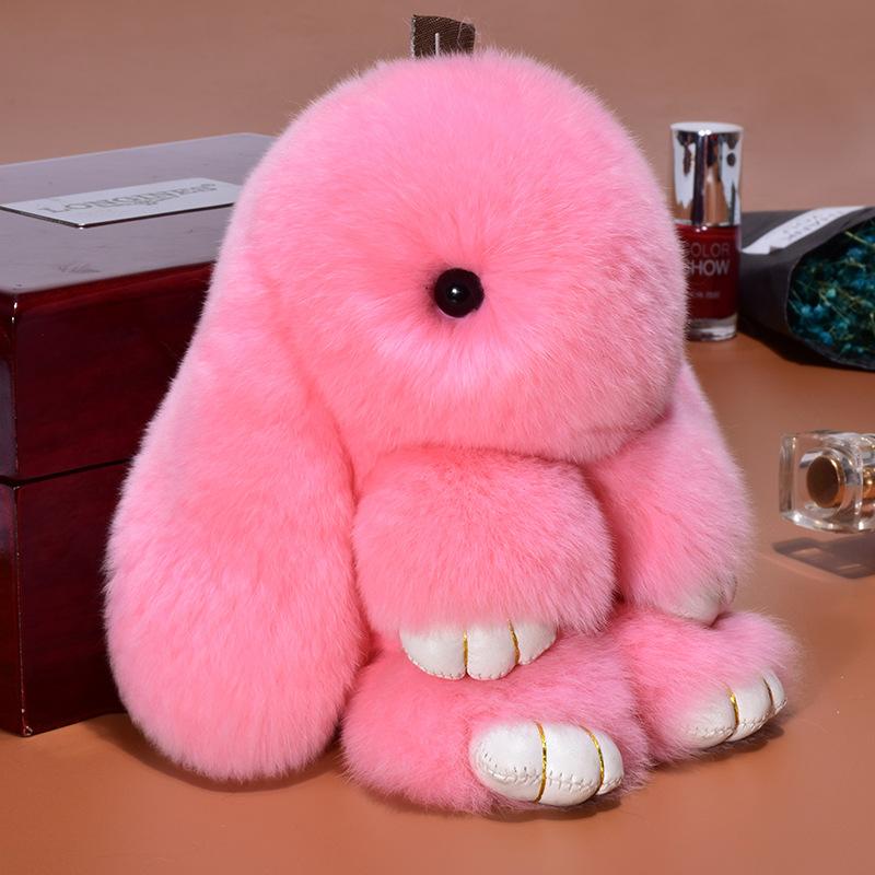 14cm Niedlicher Plüschhase Schlüsselanhänger Damen Pelz Bommel Engel Hase Schlüsselring Hase Pompom Plüschtiere Spielzeug Mädchen Tasche Autoschlüssel Anhänger