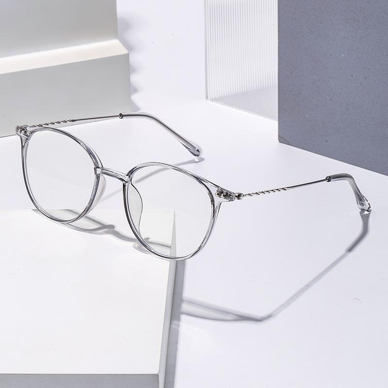 Anti-blue Light Fashionable Retro Round-framed Reading Glasses Women Color Splicing Eye Protection Comfortable Eyewear 0 TO +4.0